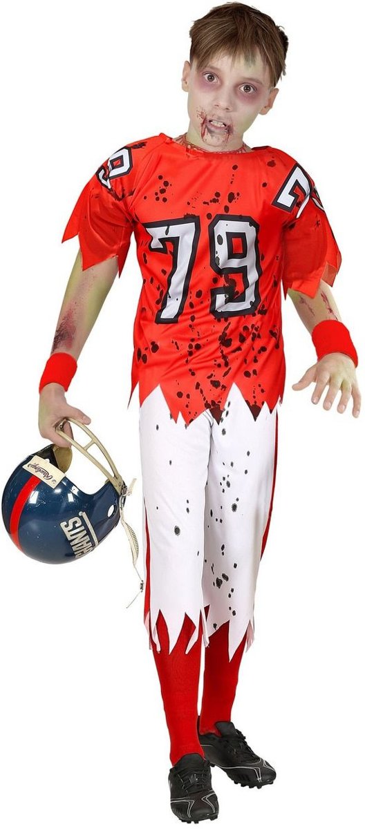 Rugby & American Football Kostuum | End Zone Zombie American Football Speler Kind Kostuum | Maat 140 | Halloween | Verkleedkleding